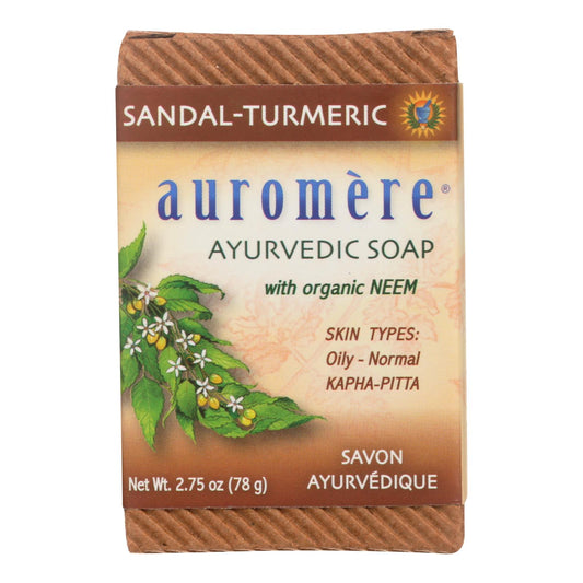 Auromere Ayurvedic Bar Soap Sandalwood-turmeric - 2.75 Oz