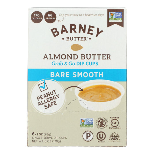 Barney Butter Bare Smooth Almond Butter Dip Cups  - Case Of 6 - 6/1 Oz