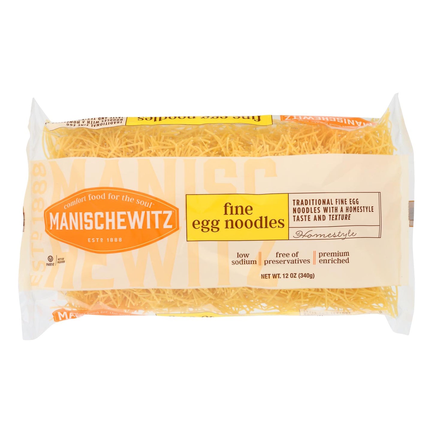 Manischewitz - Egg Noodles - Fine - Case Of 12 - 12 Oz.