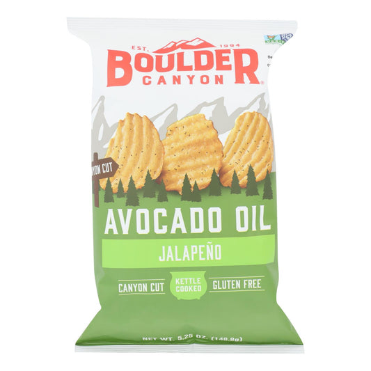 Boulder Canyon - Kettle Chips - Avocado Oil Jalapeno - Case Of 12 - 5.25 Oz.