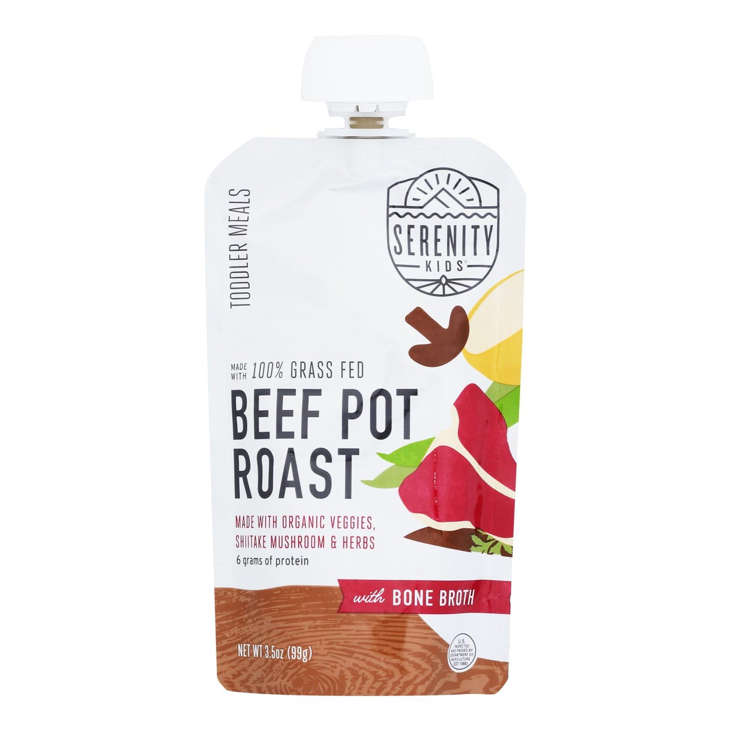 Serenity Kids - Peach Beef Pot Rst Bne Brth - Case Of 6-3.5 Oz