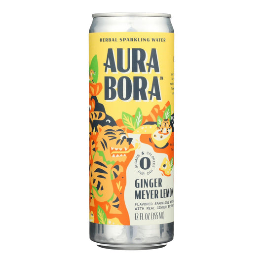 Aura Bora - Sparkling Water Ginger Mey Lemon - Case Of 12-12 Fz