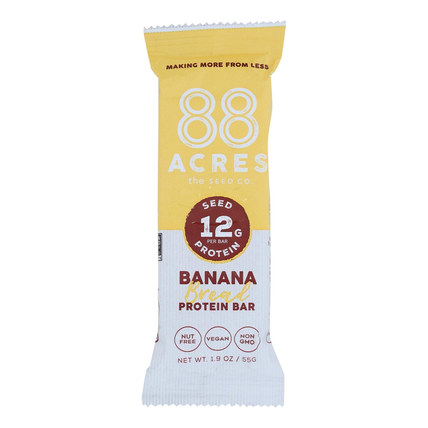 88 Acres - Protein Bar Banana Bread - Case Of 9-1.9 Oz