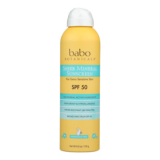 Babo Botanicals - Sunscrn Sheer Spry Spf 50 - 1 Each-6 Oz