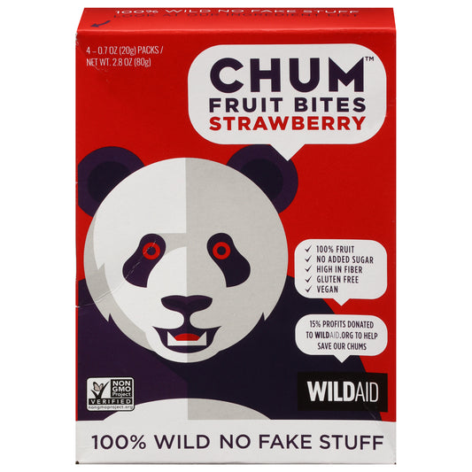 Chum Fruit Bites - Fruit Bites Strawberry 4pk - Case Of 6-2.8 Oz