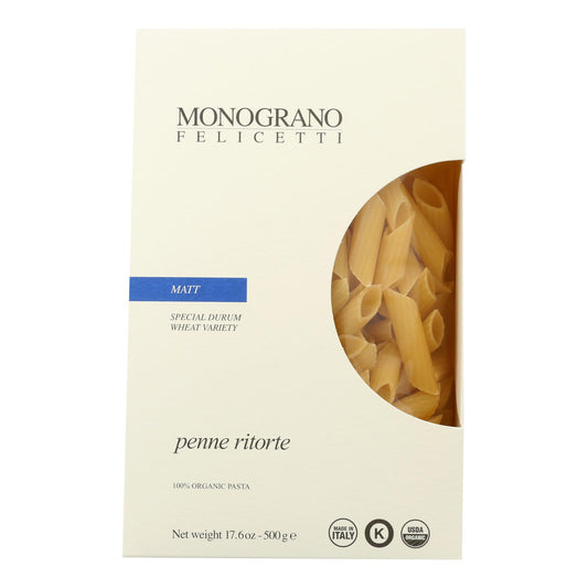 Monograno - Matt Organic Penne Ritorte - Case Of 8 - 17.64 Oz