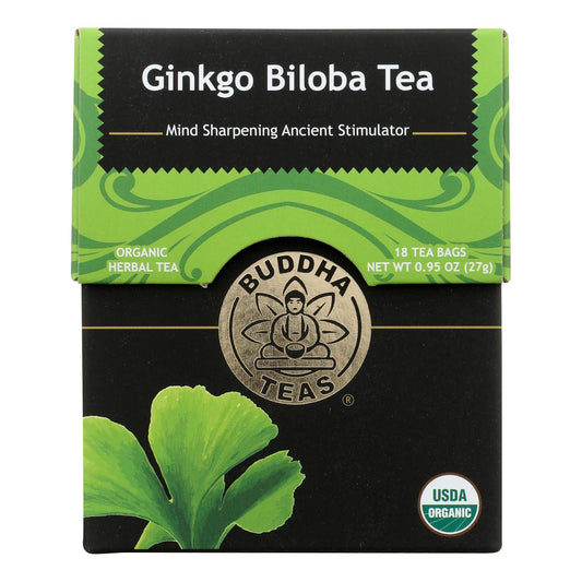 Buddha Teas - Organic Tea - Gingko Biloba - Case Of 6 - 18 Count