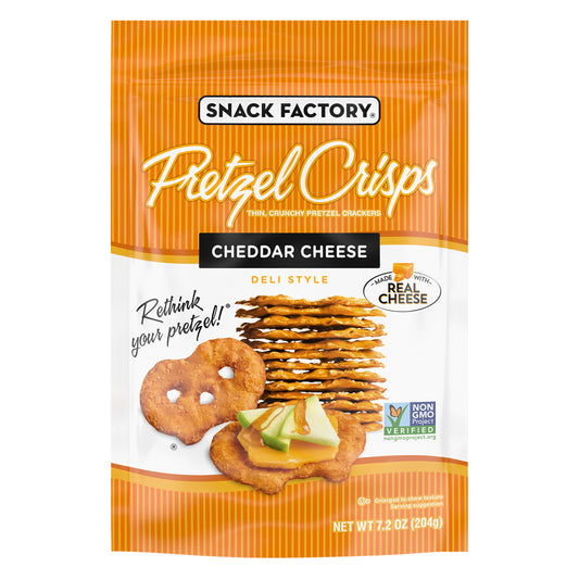 Pretzel Crisps - Pretzel Crisp Cheddar Chs - Case Of 12-7.2 Oz