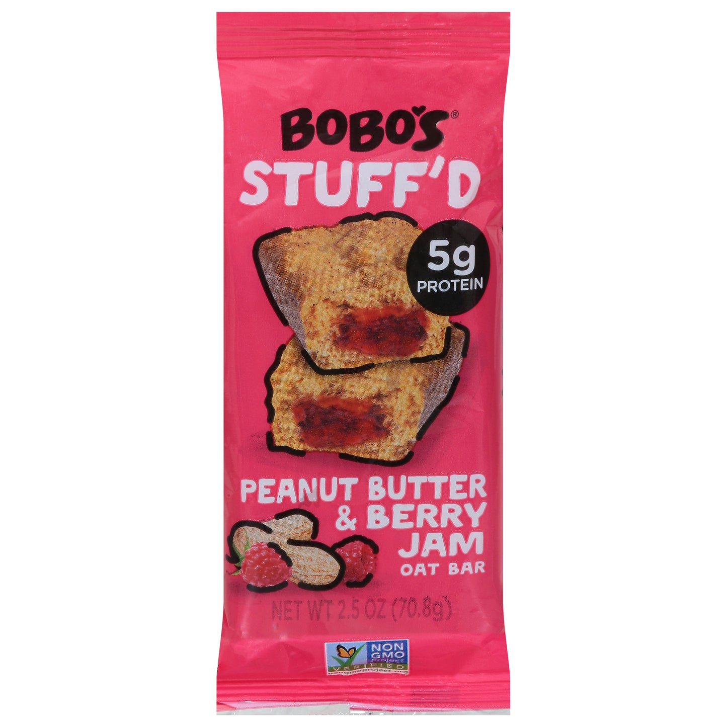 Bobo's Oat Bars - Oat Bar Stuffed Pbtr&bry - Case Of 12-2.5 Oz