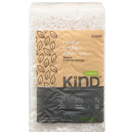 Casabella Kind - Bare Sponges Lg Plnt Bsd - Case Of 6-2 Ct