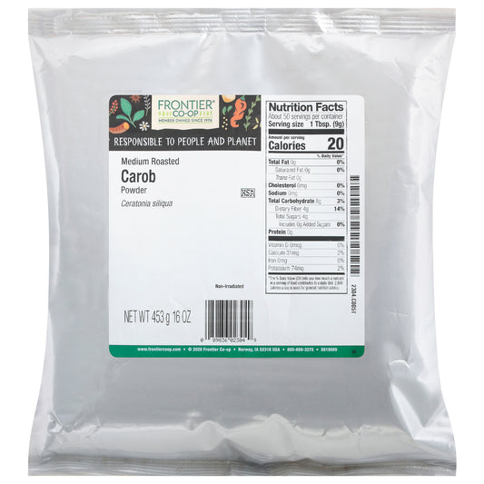 Frontier Herb Carob Powder Med Roasted - Single Bulk Item - 1lb