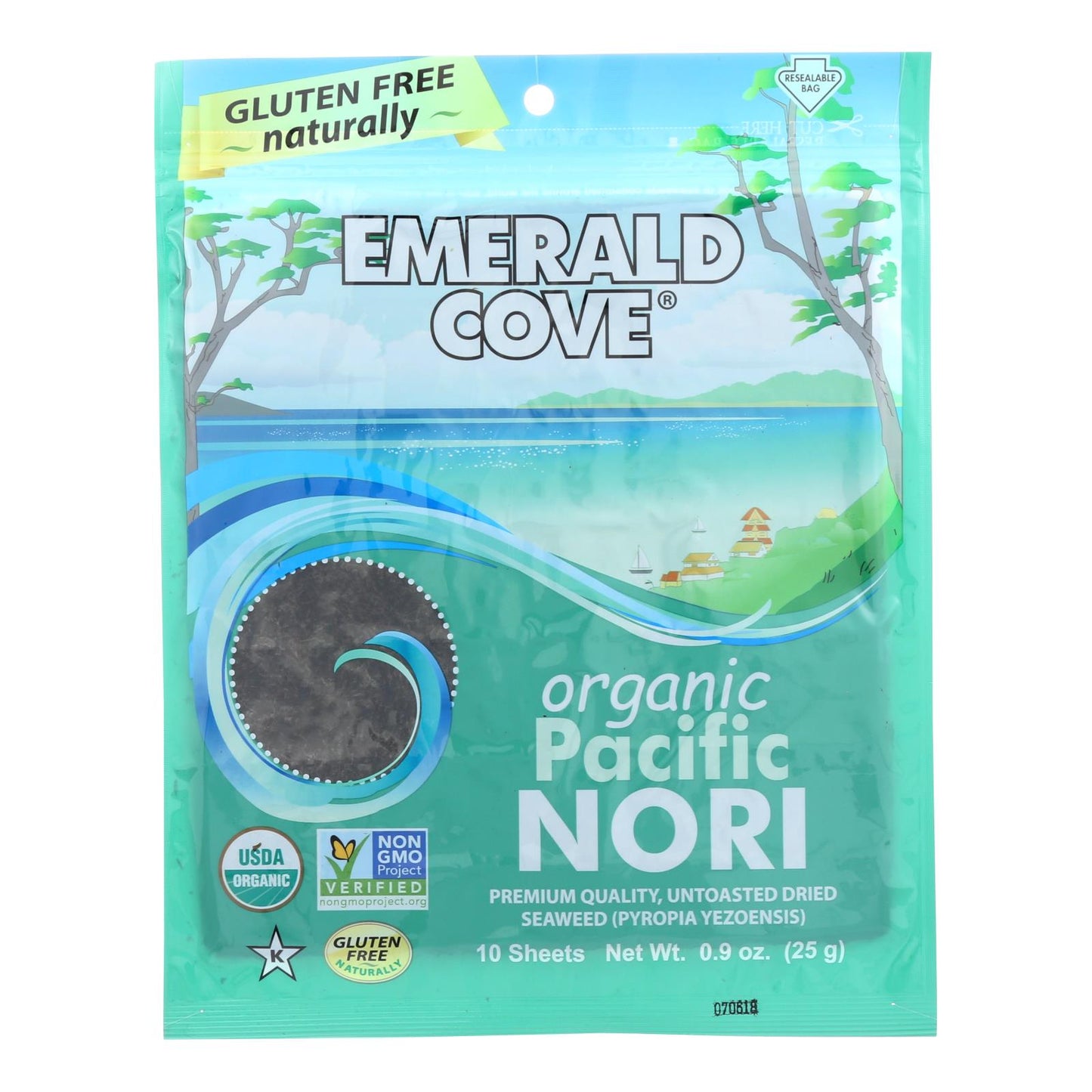 Emerald Cove Organic Pacific Nori - Untoasted Hoshi - Silver Grade - .9 Oz - Case Of 6