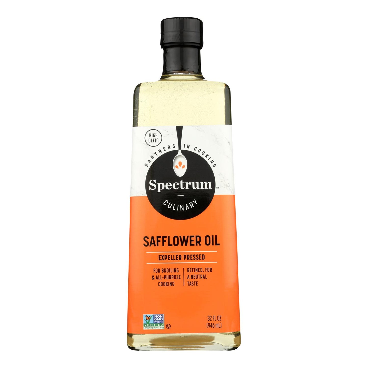 Spectrum Naturals High Heat Refined Safflower Oil - Case Of 12 - 32 Fl Oz.