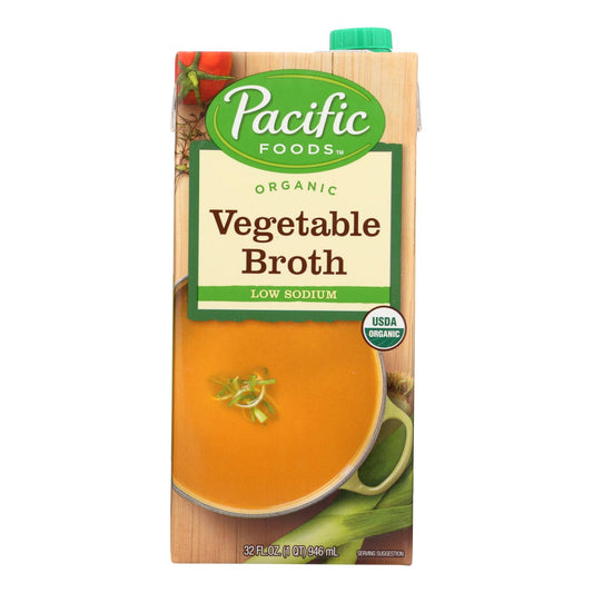 Pacific Natural Foods Vegetable Broth - Low Sodium - Case Of 12 - 32 Fl Oz.