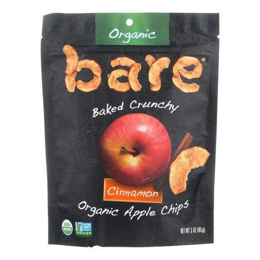 Bare Fruit Apple Chips - Organic - Crunchy - Simply Cinnamon - 3 Oz - Case Of 12