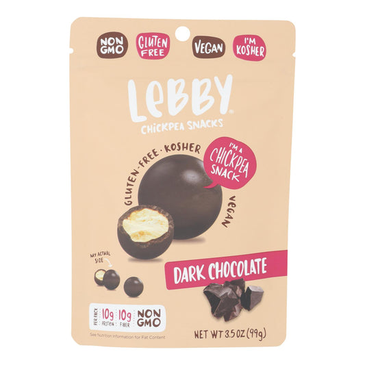 Lebby Snacks - Chickpea Snacks Dark Chocolate - Case Of 6 - 3.5 Oz