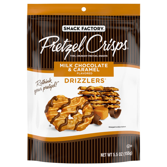 Pretzel Crisps - Drizzlers Milk Chocolate Carml - Case Of 12-5.5 Oz