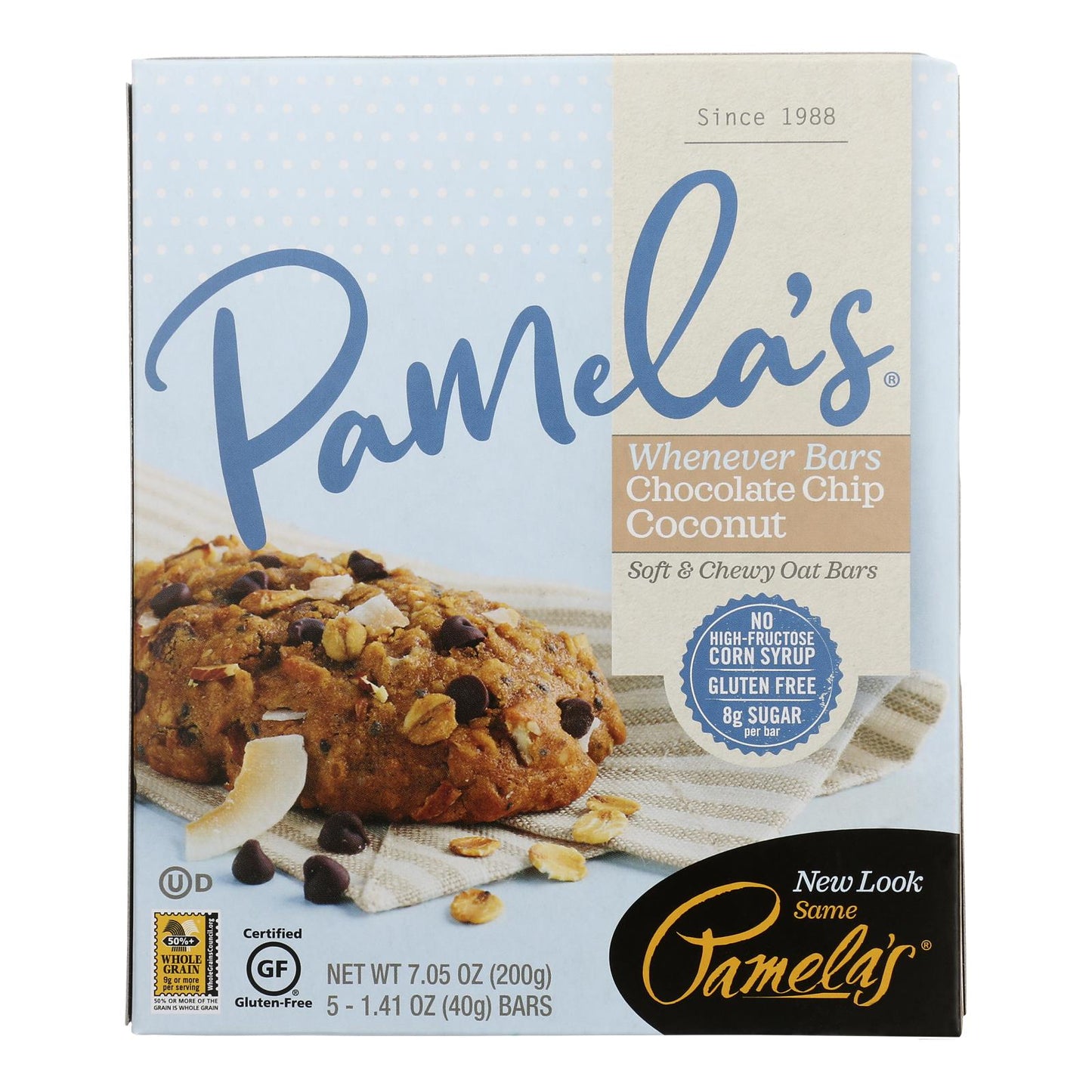 Pamela's Products - Oat Chocolate Chip Whenever Bars - Coconut - Case Of 6 - 1.41 Oz.