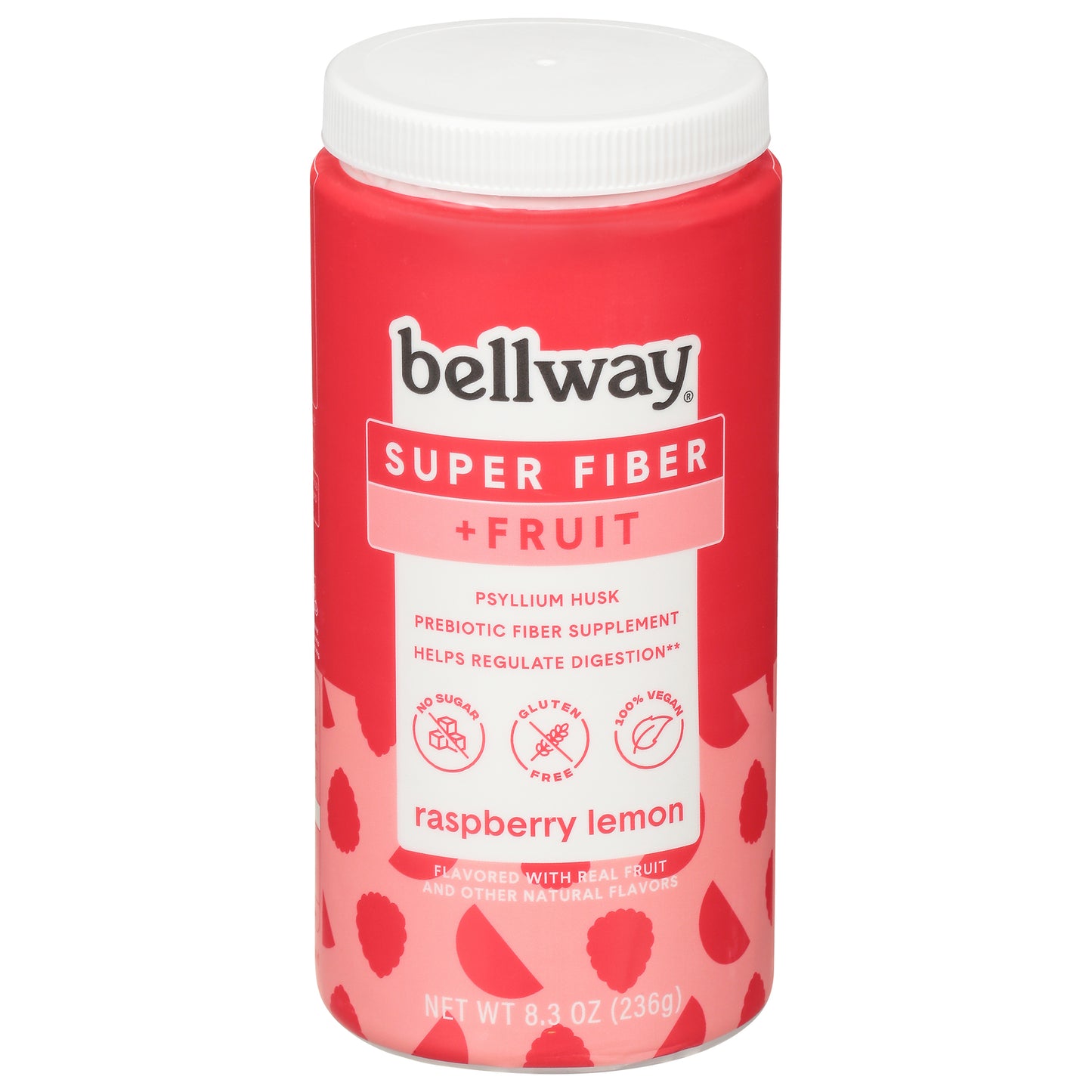 Bellway - Super Fiber + Fruit Powder Lemon Raspberry - Case Of 4-8.3 Ounces