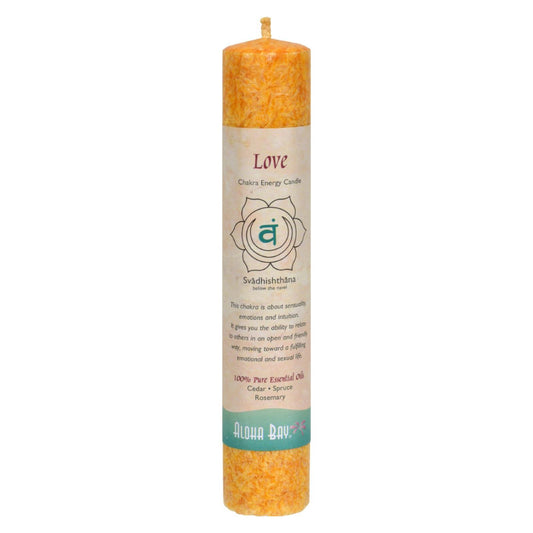 Aloha Bay - Chakra Pillar Candle Love - 1 Candle