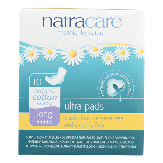 Natracare Natural Uitra Pads W/wings - Long W/organic Cotton Cover - 10 Pack