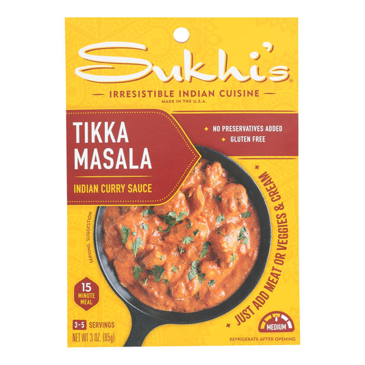 Sukhi's Gourmet Indian Food Tikka Masala Sauce - 3 Oz - Case Of 6