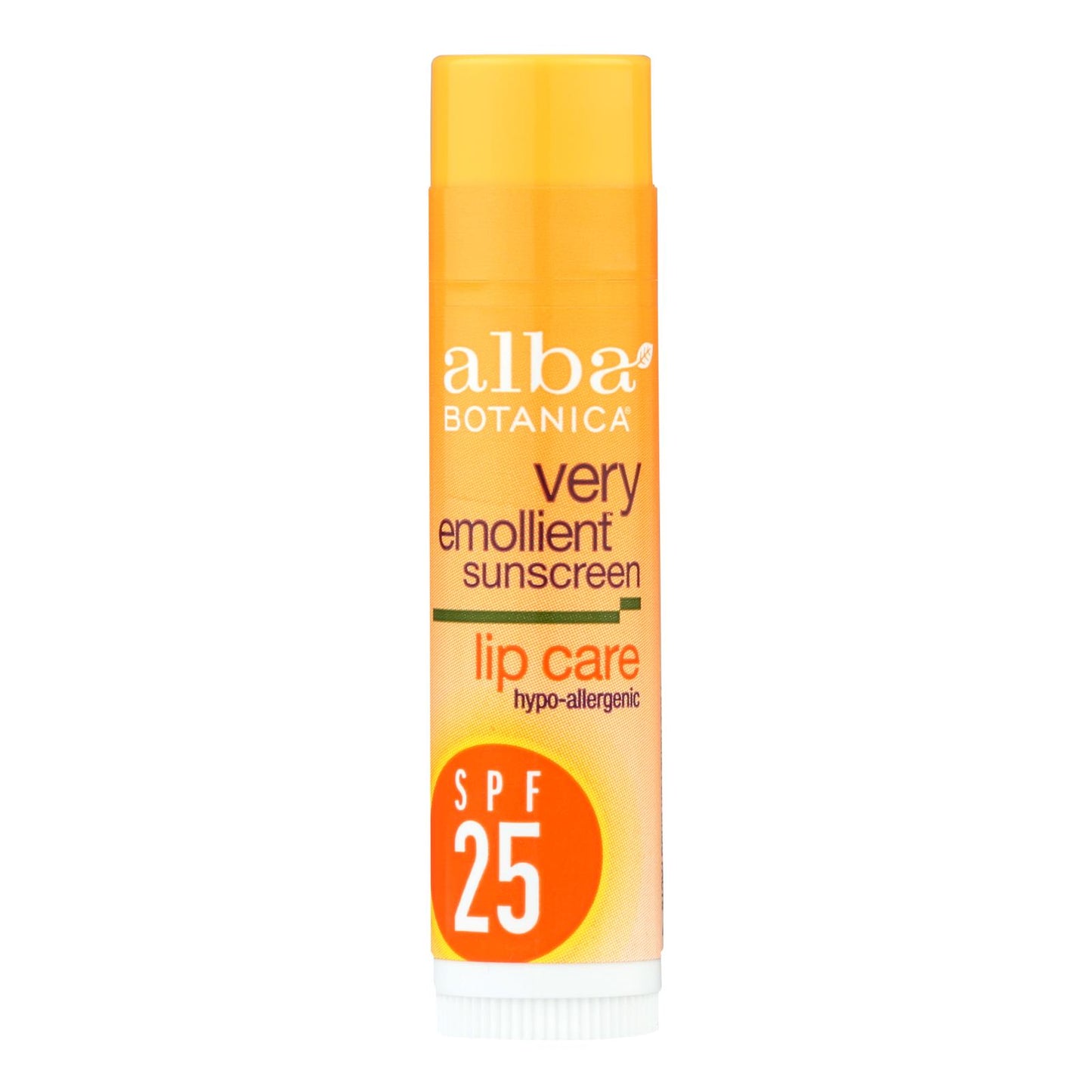 Alba Botanica - Very Emollient Sunblock Lipcare Spf 25 - 0.15 Oz - Case Of 24