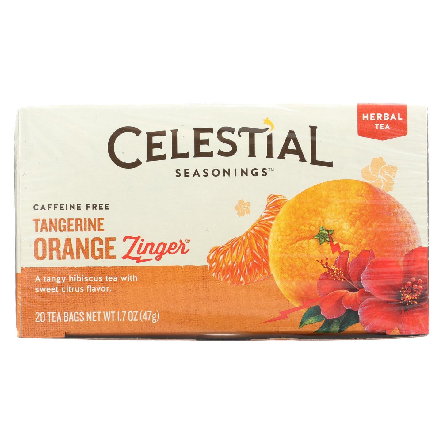 Celestial Seasonings Herb Tea Tangerine Orange Zinger - 20 Tea Bags - Case Of 6