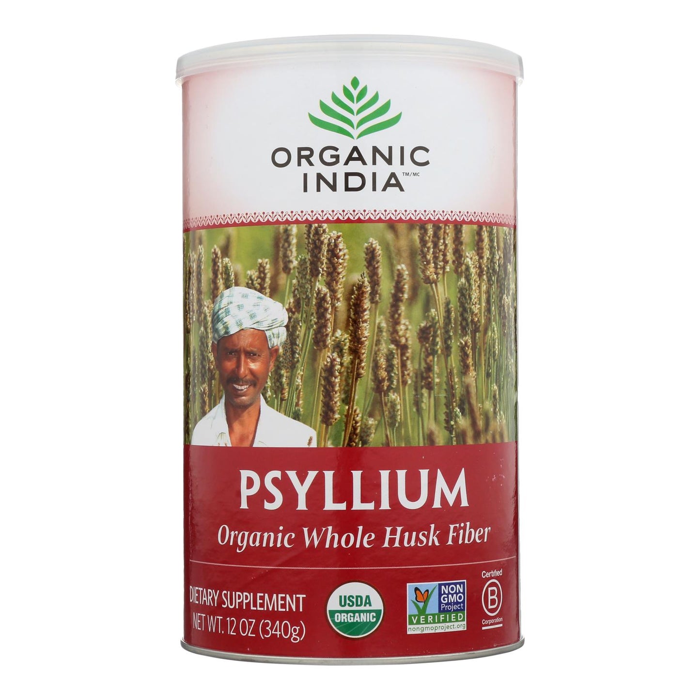 Organic India Fiber Harmony Psyllium Whole Husk - 12 Oz