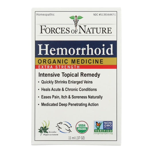 Forces Of Nature - Organic Hemorrhoid Control - Extra Strength - 11 Ml