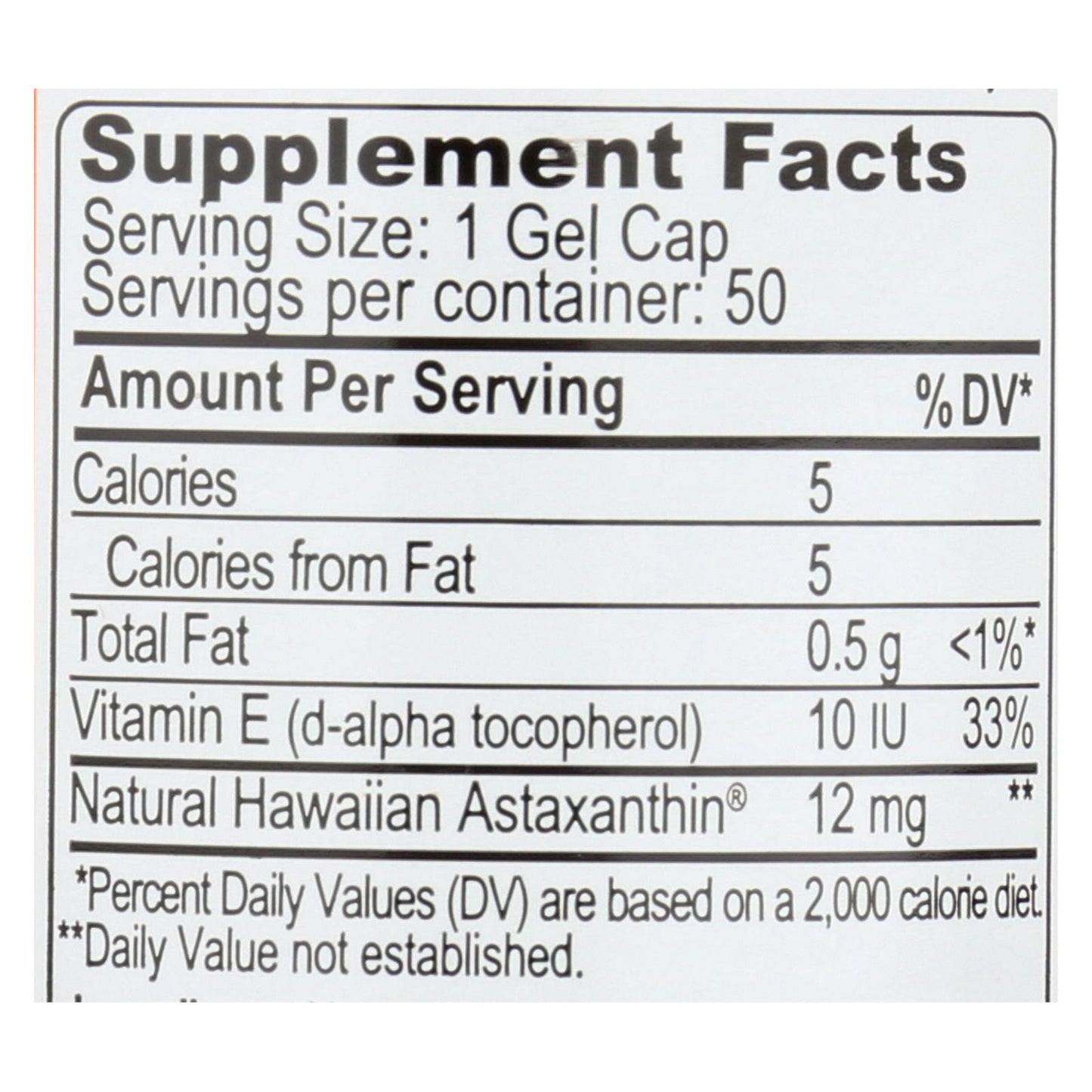 Nutrex Hawaii Bioastin Hawaiin Astaxanthin - 12 Mg - 50 Gel Caps