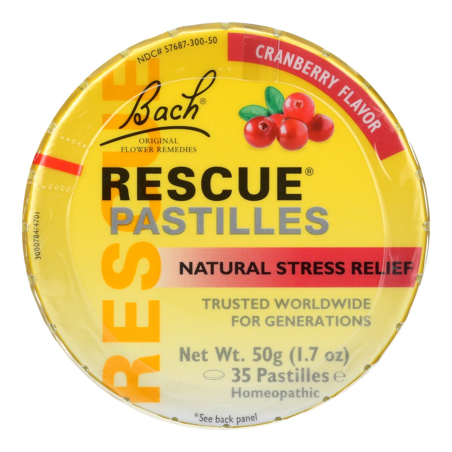 Bach Rescue Remedy Pastilles - Cranberry - 50 Grm - Case Of 12