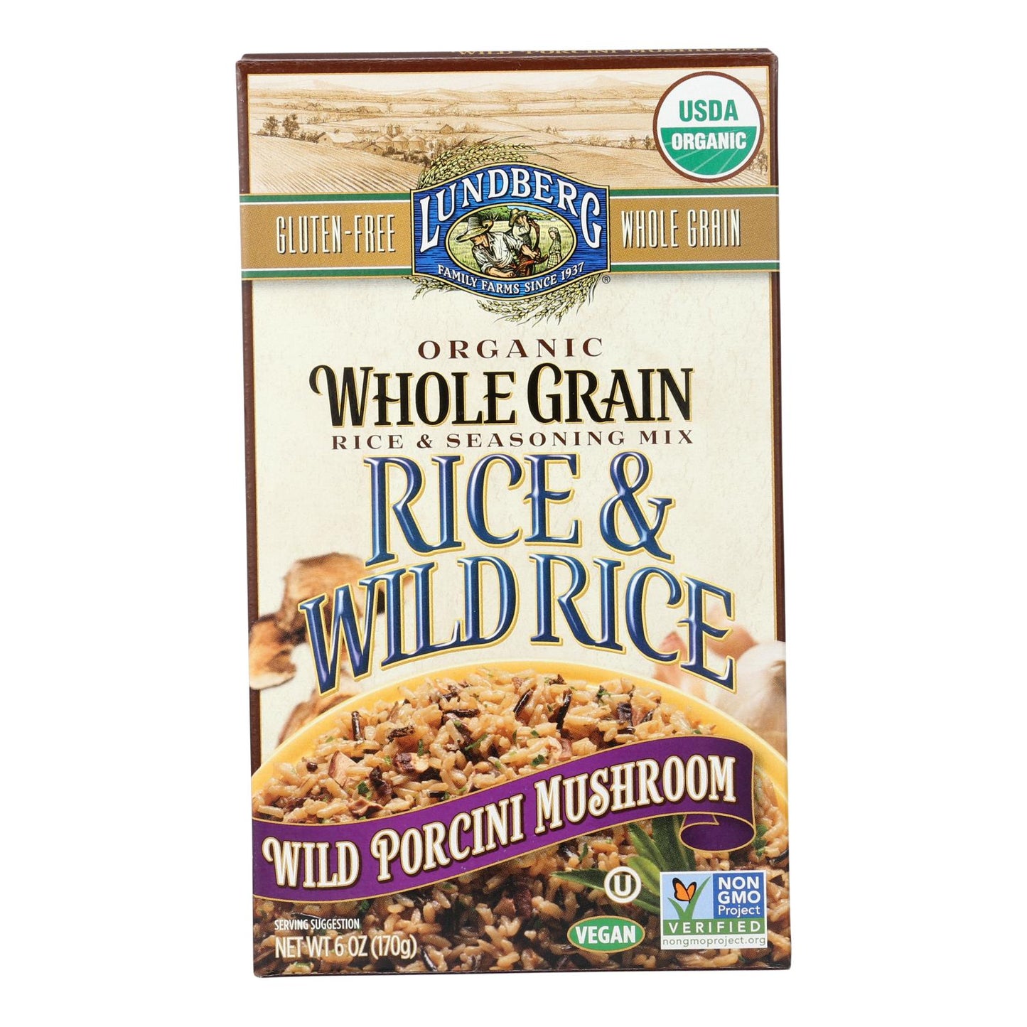 Lundberg Family Farms Whole Grain Rice And Wild Rice - Case Of 6 - 6 Oz.