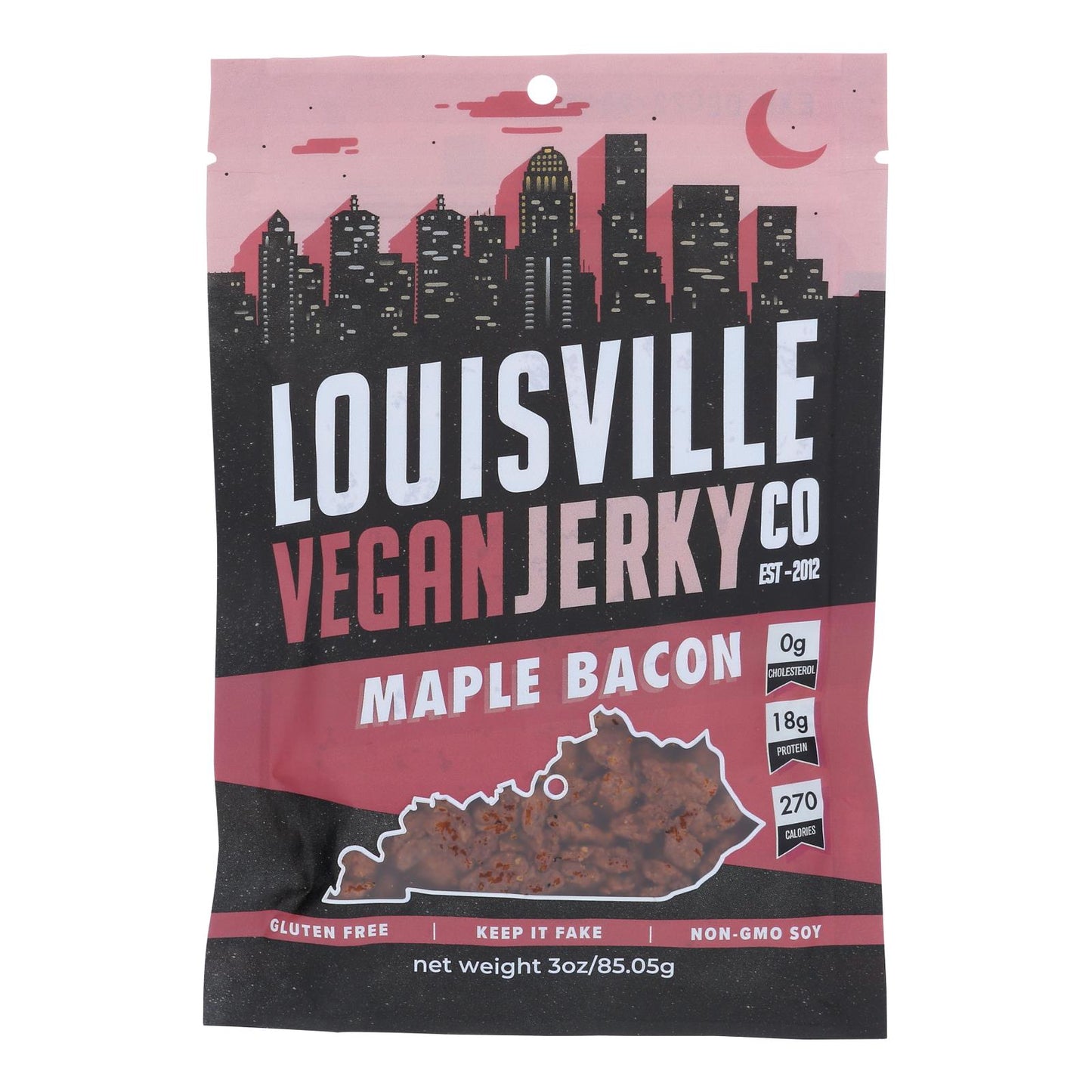 Louisville Vegan Jerky Jerky - Vegan - Maple Bacon - Case Of 10 - 3 Oz