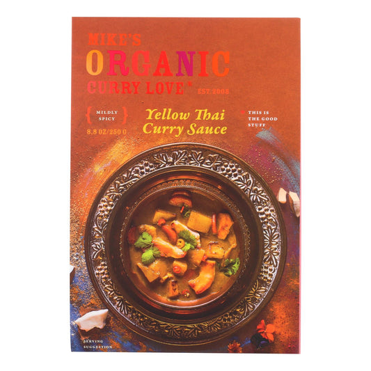 Mike's Organic Curry Love - Organic Curry Simmer Sauce - Yellow Thai - Case Of 6 - 8.8 Fl Oz.