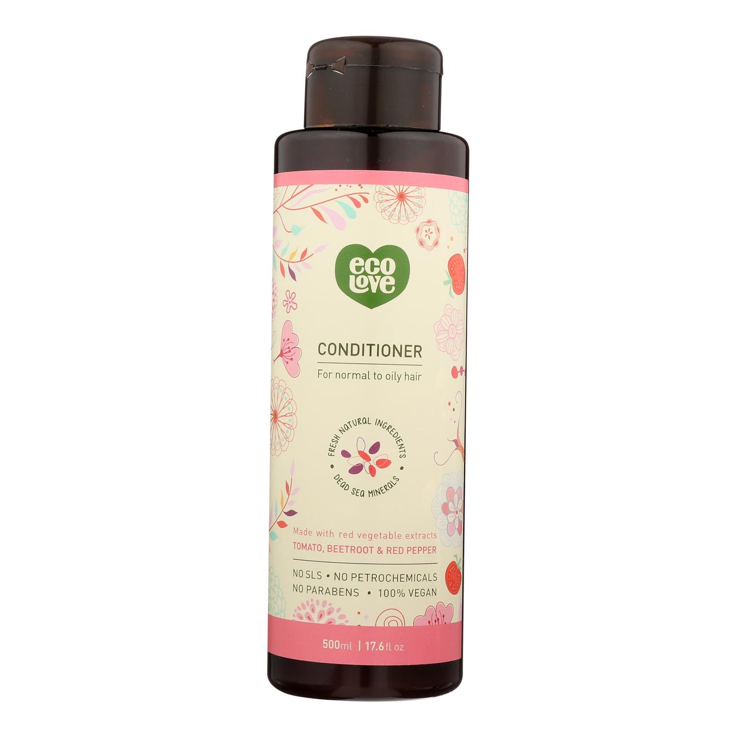 Ecolove Conditioner - Red Vegetables Conditioner For Normal To Oily Hair - Case Of 1 - 17.6 Fl Oz.