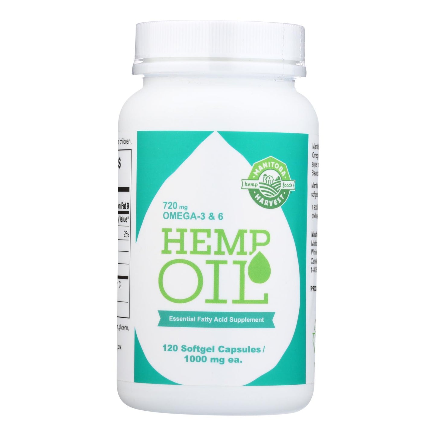 Manitoba Harvest Hemp Oil - 1000iu - 120 Sgel