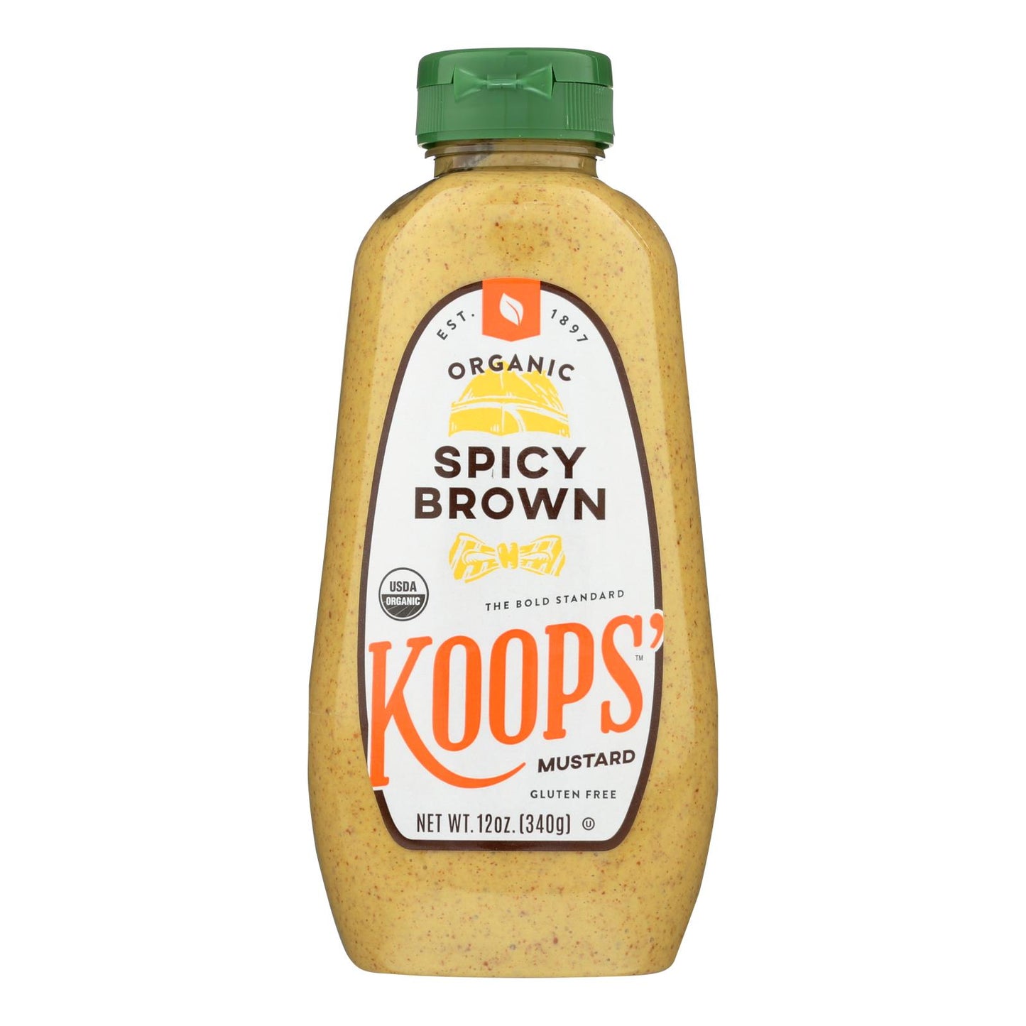 Koops' Organic Mustard: Spicy Brown Gluten Free - Case Of 12 - 12 Oz