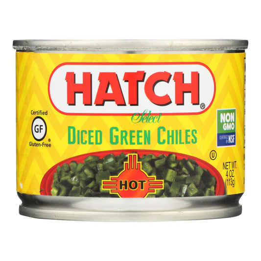 Hatch Chili Hatch Diced Hot Green Chilies - Diced Green Chiles - Case Of 24 - 4 Oz.