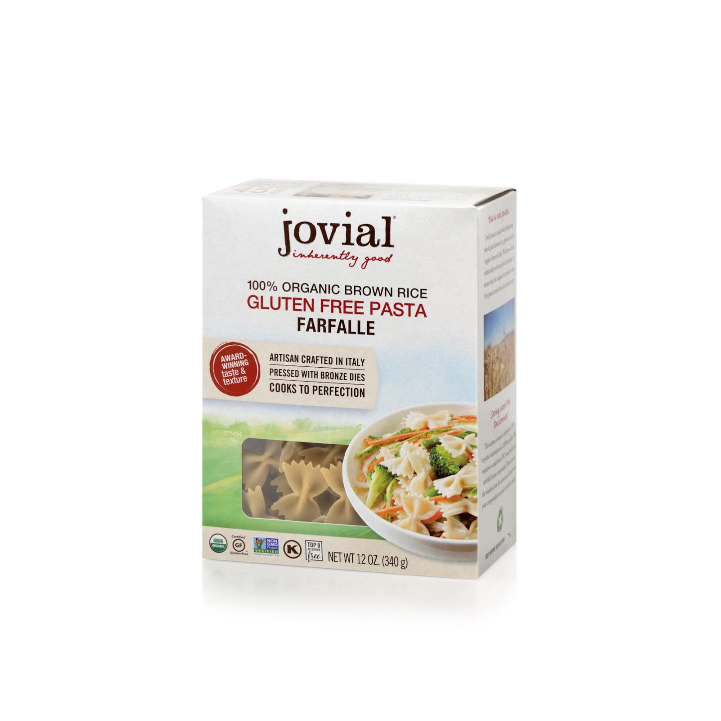 Jovial - Gluten Free Brown Rice Pasta - Farfalle - Case Of 12 - 12 Oz.