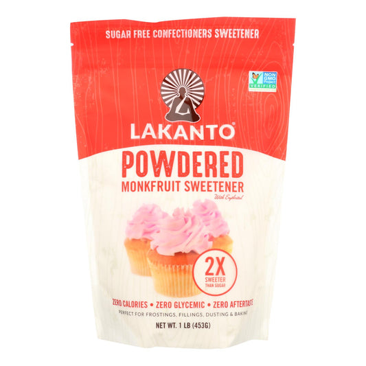 Lakanto Powdered Monkfruit Sweetener With Erythritol  - Case Of 8 - 1 Lb