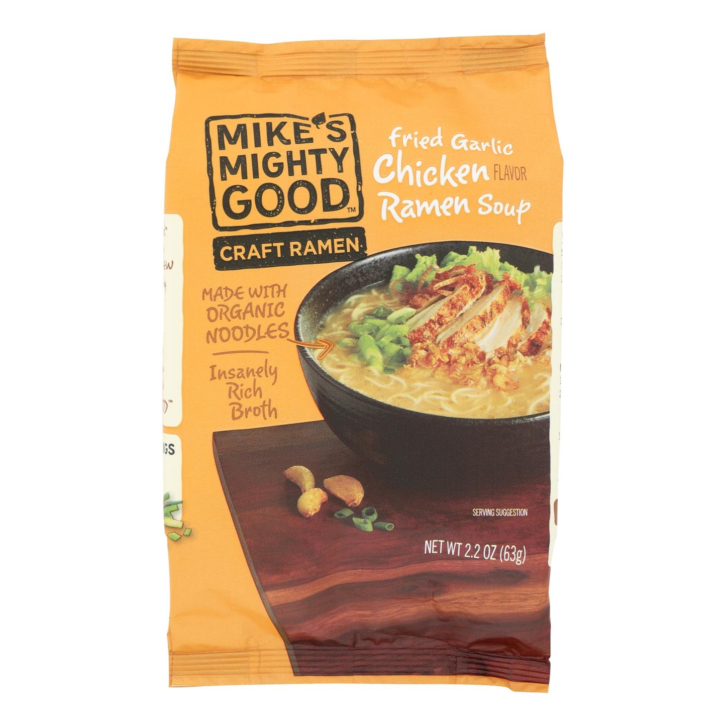 Mike's Mighty Good Fried Garlic Chicken Ramen Soup - Case Of 7 - 2.2 Oz