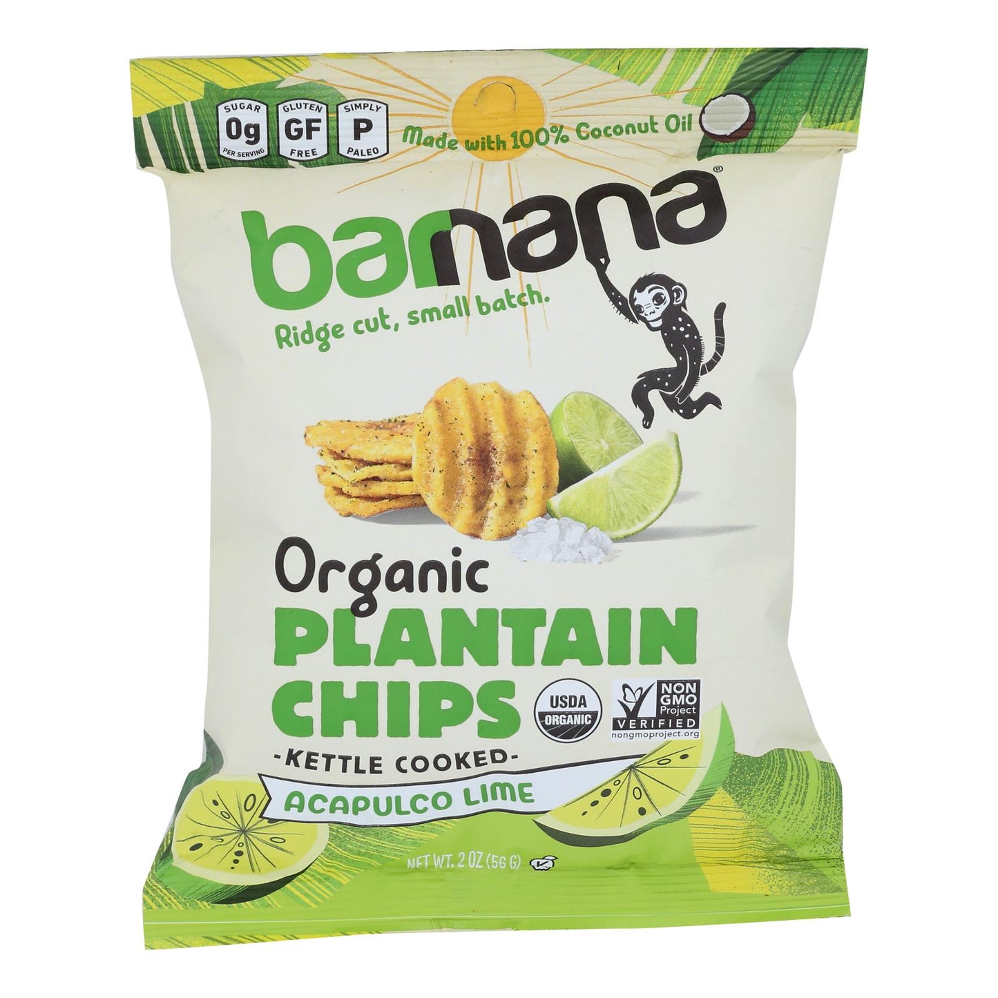 Barnana - Plantn Chips Acaplc Lme - Case Of 6-2 Oz