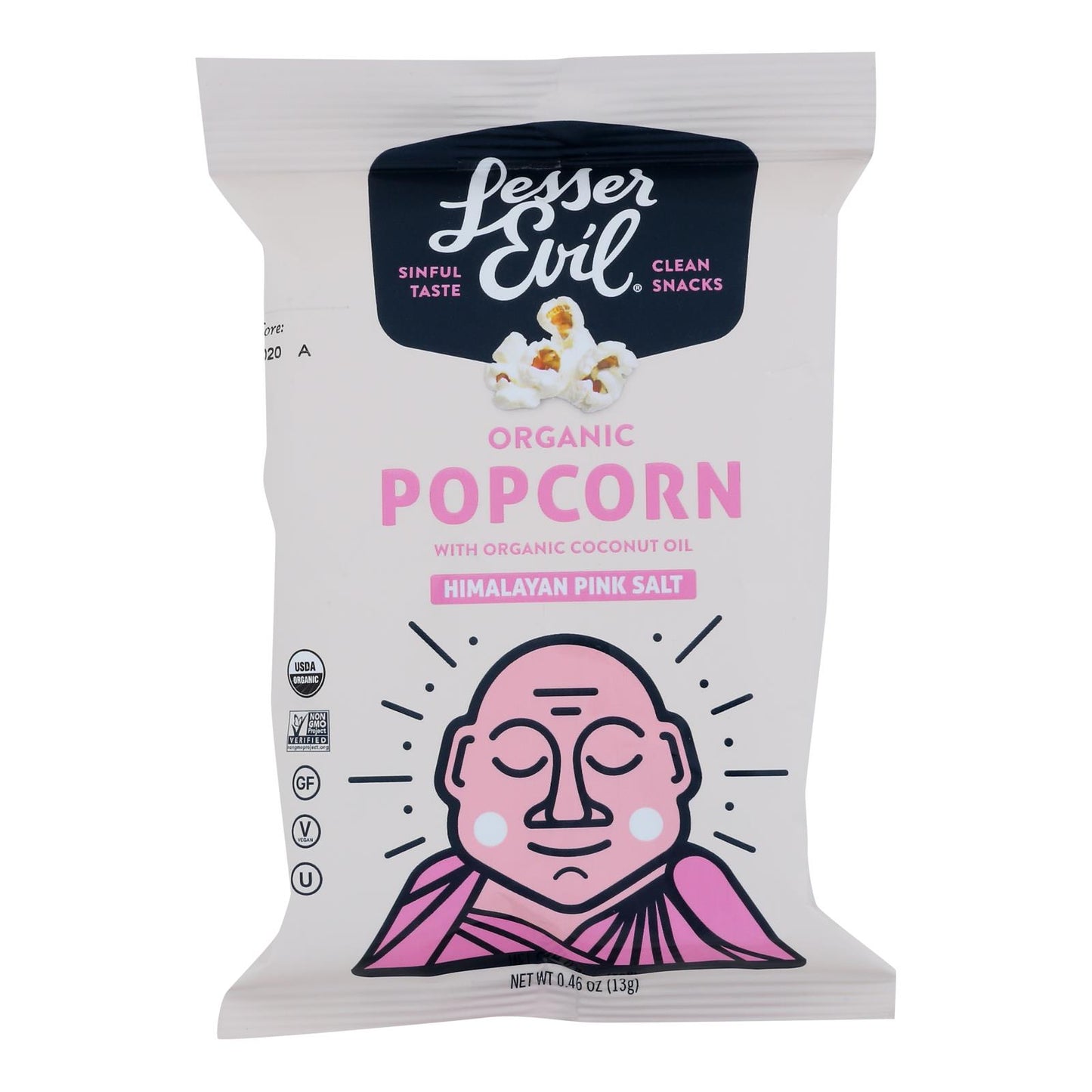 Lesser Evil Organic Air Popped Popcorn - Himalayan Pink - Case Of 12 - 8/.46 Oz