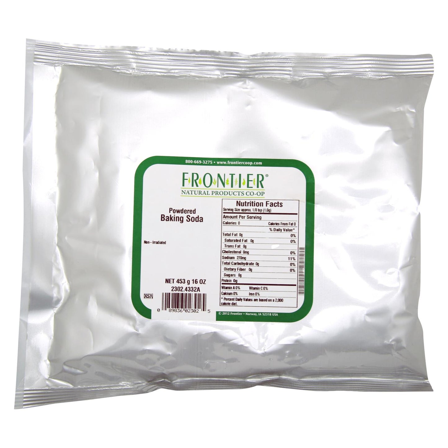 Frontier Herb Baking Soda Powder - Single Bulk Item - 1lb