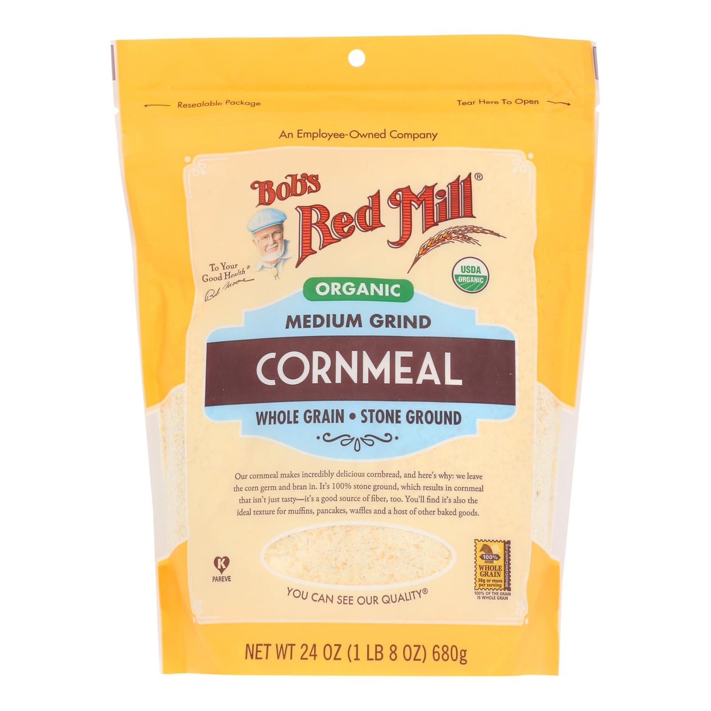 Bob's Red Mill - Cornmeal Medium - Case Of 4 - 24 Oz