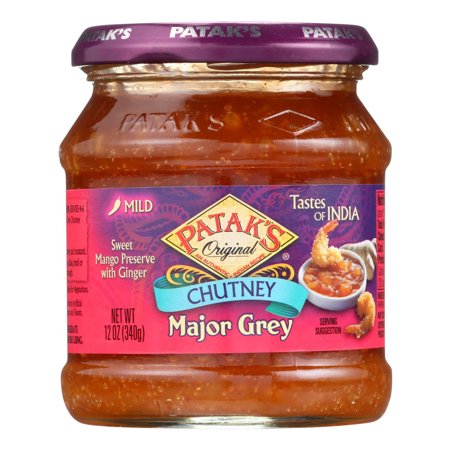 Pataks Chutney - Major Grey - Mild - 12 Oz - Case Of 6