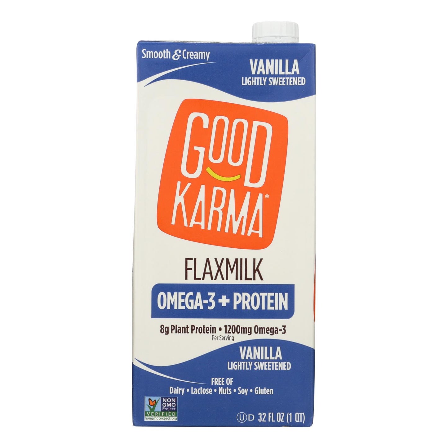 Good Karma Flax Milk - Protein - Vanilla - Case Of 6 - 32 Fl Oz