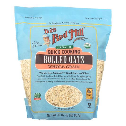 Bob's Red Mill - Oats - Organic Quick Cooking Rolled Oats - Whole Grain - Case Of 4 - 32 Oz.