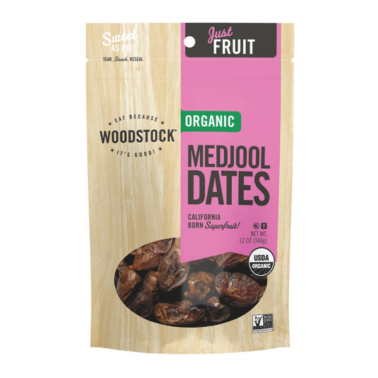 Woodstock Organic Unsweetened Medjool Dates - Case Of 8 - 12 Oz